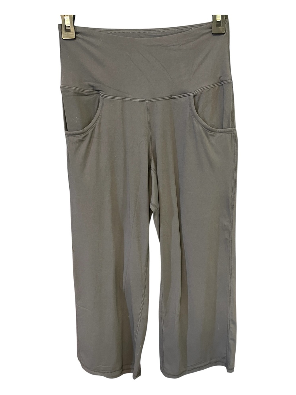 EUC Sunzel Gray Flare Yoga Leggings High Rise Pockets | Size S